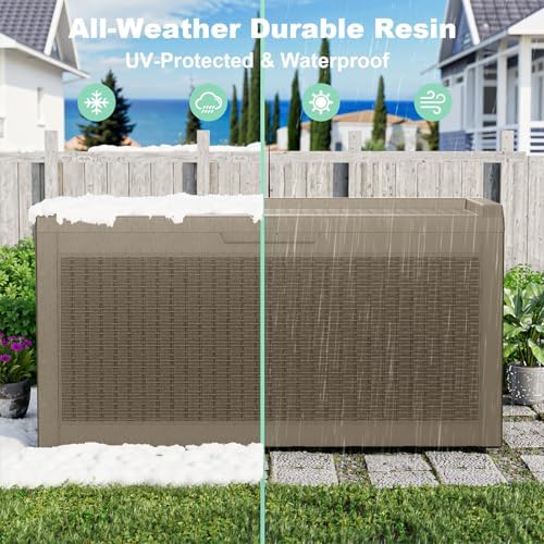 70gal outdoor storage box waterproof lockable deck box, package contents