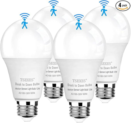 TSEXES Motion Sensor Light Bulbs, Motion Activated Dusk to Dawn Security LED by SuperBrightLEDCornLightBulb