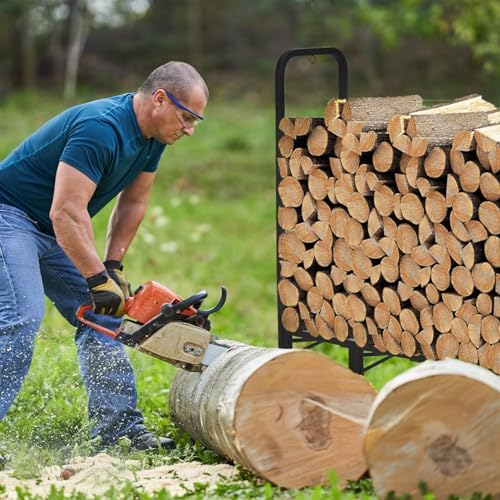 werph 12ft firewood rack outdoor, heavy duty firewood, close-up detail