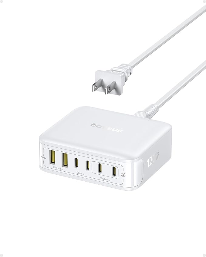Baseus Charging Station 120W, 6-in-1 USB-C PD Fast Charging Desktop Charger by Baseus