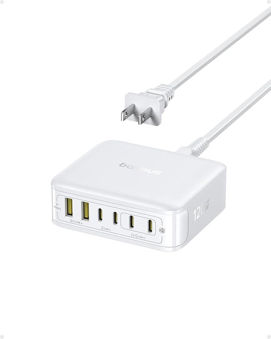 Baseus Charging Station 120W, 6-in-1 USB-C PD Fast Charging Desktop Charger by Baseus