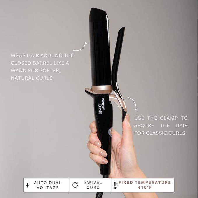 TAIFF Curves Professional Black Titanium Curling Iron – High-Performance Hair - Image 5