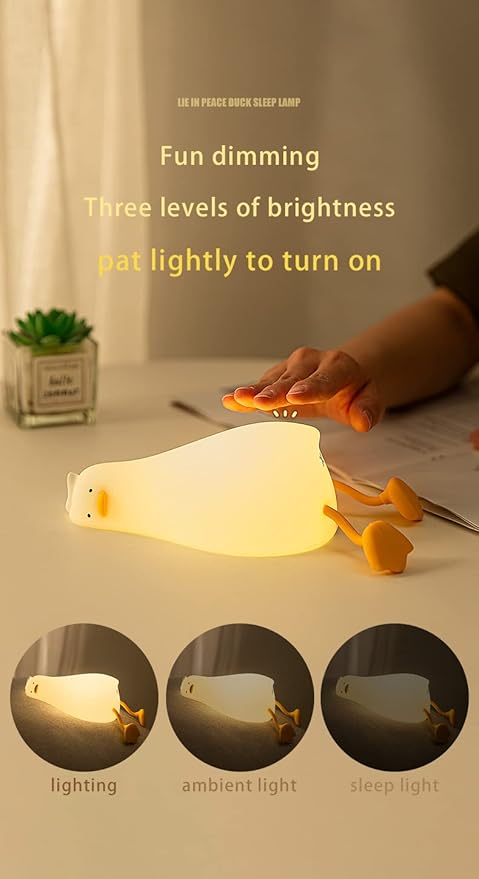 ATSUI Duck Night Light, LED Squishy Novelty Animal Night Lamp, Food Grade - Image 2