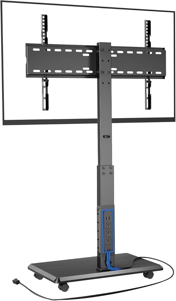 Afaloona Rolling TV Stand with Power Outlet, Mobile TV Stand by Afaloona
