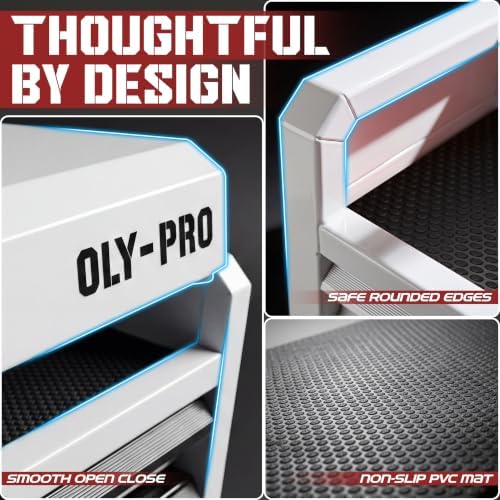 mini toolbox with 2 drawers and top storage showing dimensions