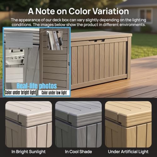 151 gallon large resin outdoor storage box, waterproof, package contents