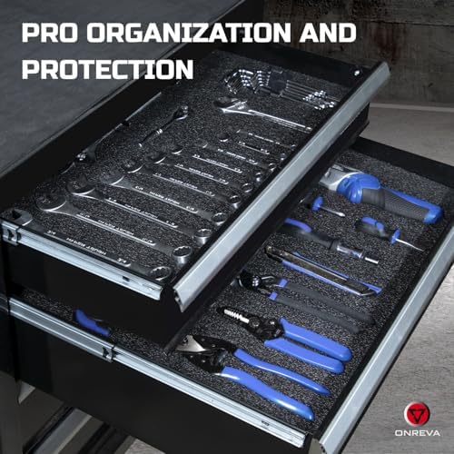 onreva tool box foam organizer 16x12x2 inch 3pack showing dimensions
