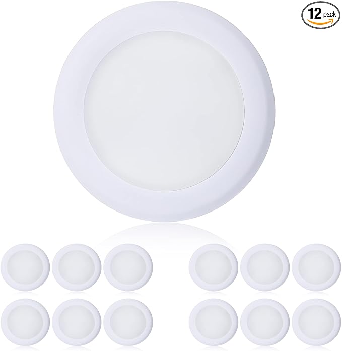TOPELER 12Pack 6 Inch Flush Mount Ceiling Light, 15W Low Profile Dimmable Flush by TOPELER