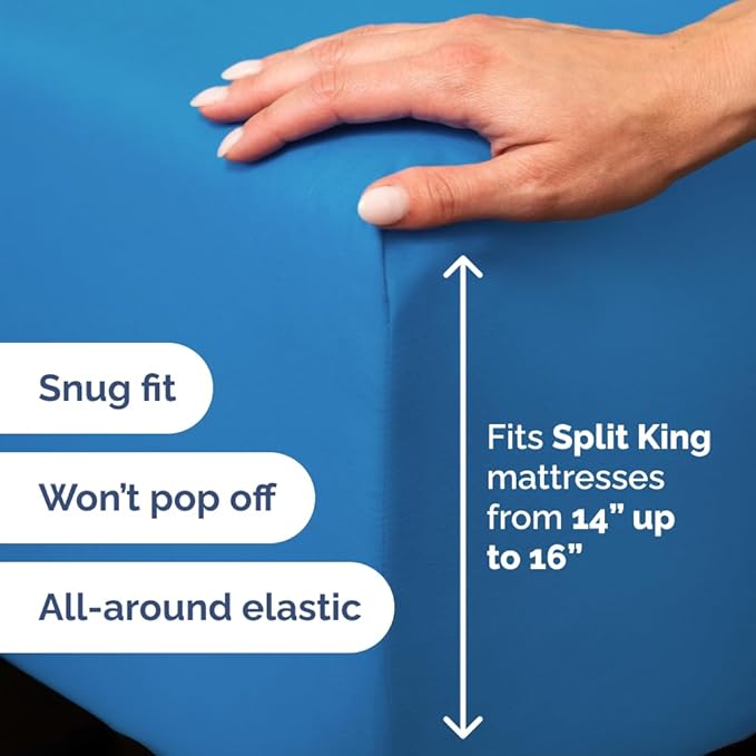 Split Head King Sheet Set – 4 Piece Flex Split Top King Sheets - Image 5