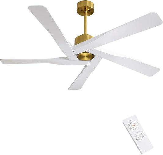 WINGBO 64" ABS DC Ceiling Fan No Light, 5 Blade ABS Plastic Ceiling Fan by HomePage