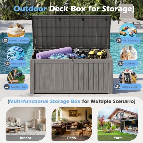 outdoor storage box waterproof, 160 gallon deck box, close-up detail