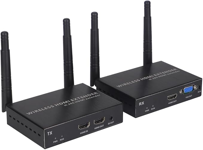 EXVIST 100M 1080P VGA Wireless HDMI Transmitter Receiver Kits W/HDMI & VGA by EXVIST