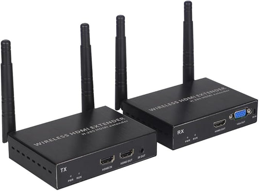 EXVIST 100M 1080P VGA Wireless HDMI Transmitter Receiver Kits W/HDMI & VGA by EXVIST