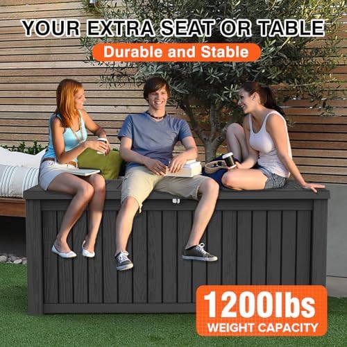 180 gallon resin deck box, waterproof outdoor storage, package contents