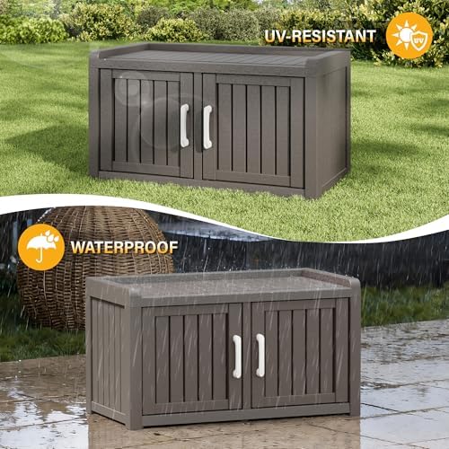 outdoor shoe bench, waterproof uv-resistant indoor resin shoe, side view
