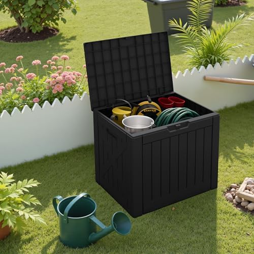 greesum 40 gallon resin deck box, outdoor storage, package contents