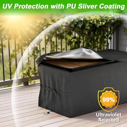evrbul upgraded deck box cover 63×30×28 inch for, front angle view