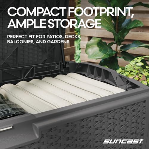 suncast deck box extra large, 122 gallon outdoor, package contents