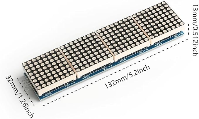2Pcs MAX7219 Dot Matrix Display 4 in 1 Integrated Display 4 Dot Matrix - Image 2