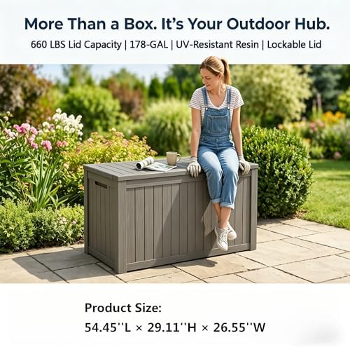 178 gallon resin deck box with gas lift, package contents
