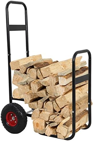 zeny portable firewood hauler & carrier, black, close-up detail