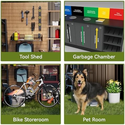comhoma shed outdoor storage shed metal,lockable doors tool on a desk or shelf