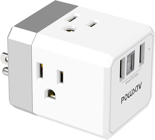 Cruise Ship Essentials, 3-Side Outlet Splitter by POWSAV