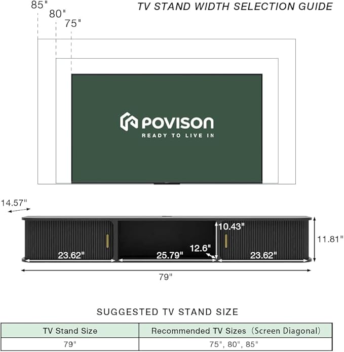 POVISON Mid-Century Modern Floating TV Stand - Image 4