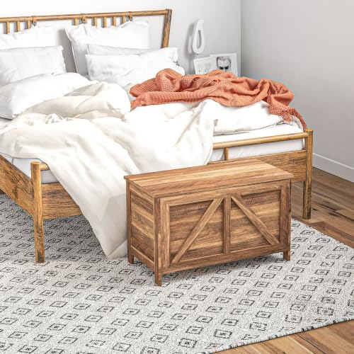 homcom 30" farmhouse storage bench lift top storage, view 9