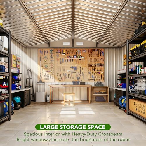 mxv 8 x 6ft outdoor storage shed, metal, view 9
