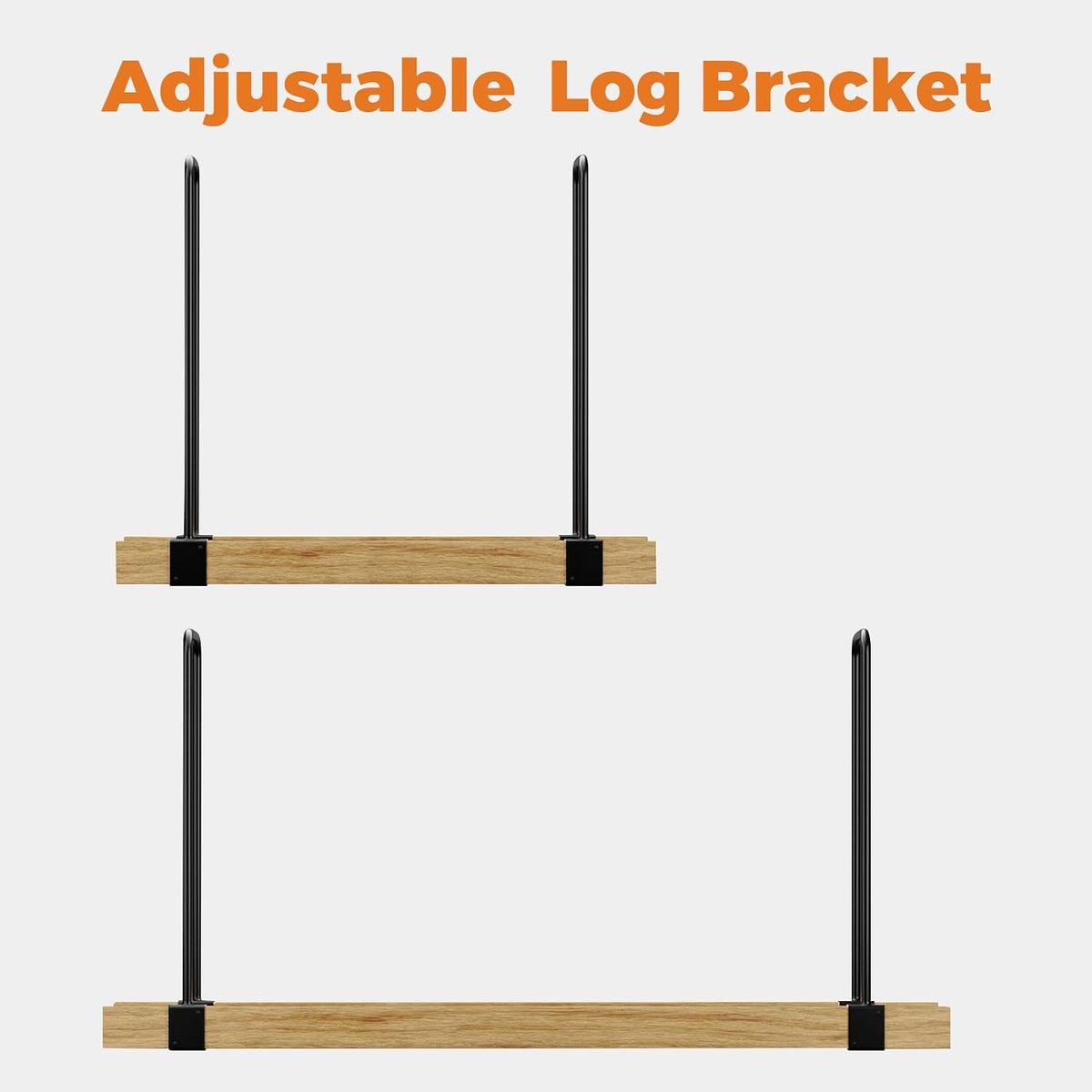 doeworks heavy duty firewood racks adjustable length log, side view