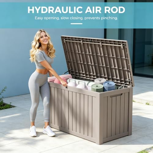 resin outdoor deck storage box waterproof (grey, 180, package contents