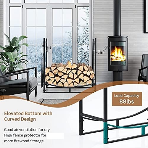 goplus firewood rack indoor, 30” firewood holder with showing dimensions