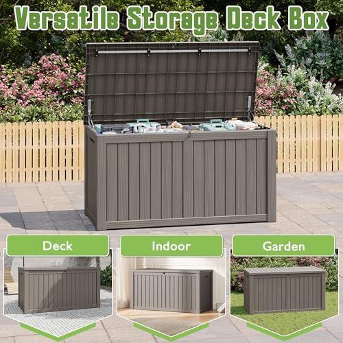 outdoor storage waterproof deck box for patio (180 showing dimensions