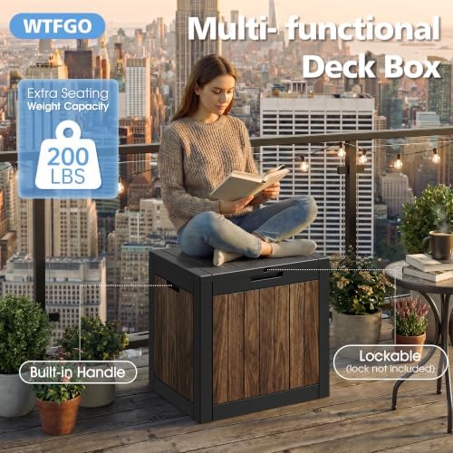40 gallon outdoor storage box waterproof deck box showing dimensions