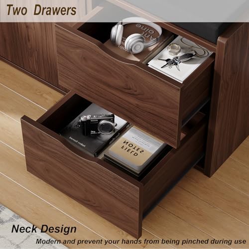 lvb 40” entryway bench with padded seat cushion on a desk or shelf