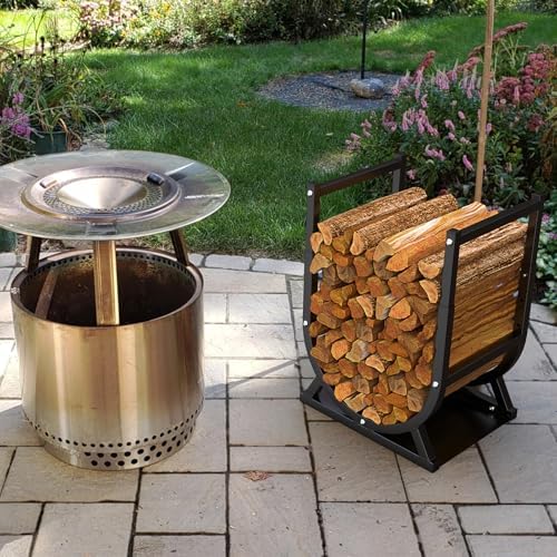 firewood rack, outdoor/indoor firewood adjustable height storage on a desk or shelf