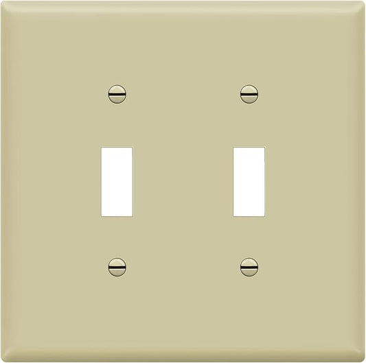 ENERLITES Toggle Light Switch Wall Plate, Gloss Finish, Midway Size 2-Gang by Enerlites
