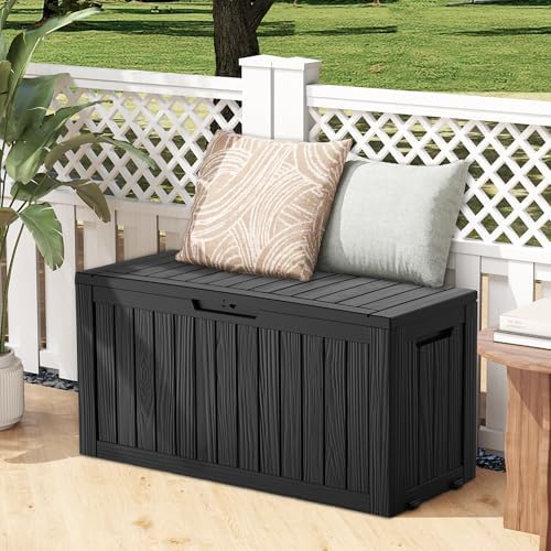 outdoor deck storage box, 75 gallon deck box,lockable on a desk or shelf