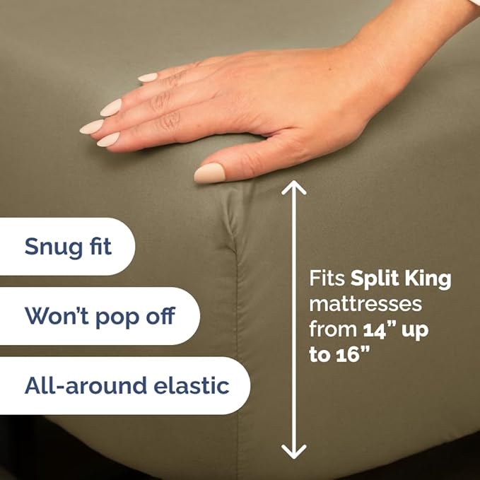 Split Head King Sheet Set – 4 Piece Flex Split Top King Sheets - Image 5