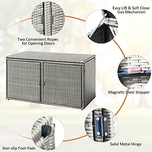 dortala 88 gallon deck box organizer, wicker large on a desk or shelf