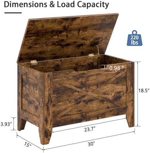 vecelo 30" storage bench, entryway shoe ottoman, farmhouse, close-up detail