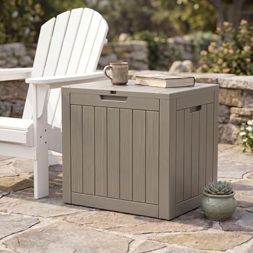 nicbex 30 gallon deck box, waterproof resin outdoor, view 10