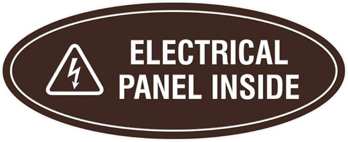 Signs ByLITA Oval Electrical Panel Inside Sign by SignsByLITA