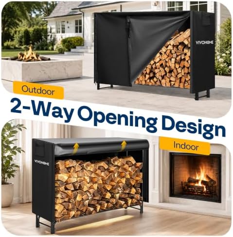 vivohome 6ft waterproof outdoor firewood log rack cover, package contents