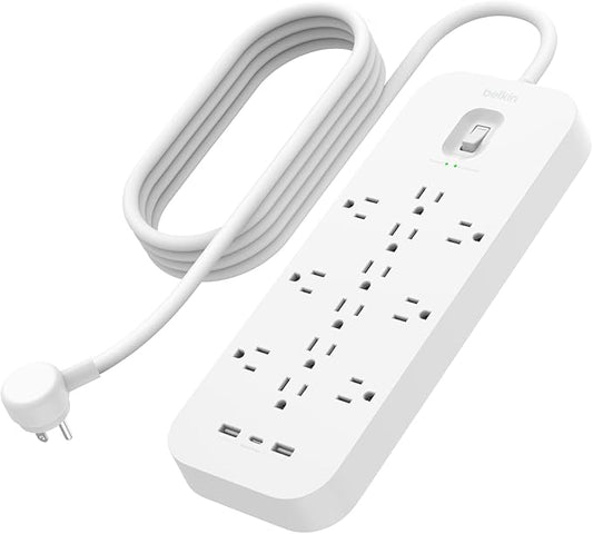 Belkin 12-Outlet Surge Protector Power Strip w/ 12 AC Outlets, 2 USB-A Ports by Belkin