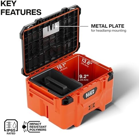 klein tools 54200mbx modbox medium deep tool box, close-up detail