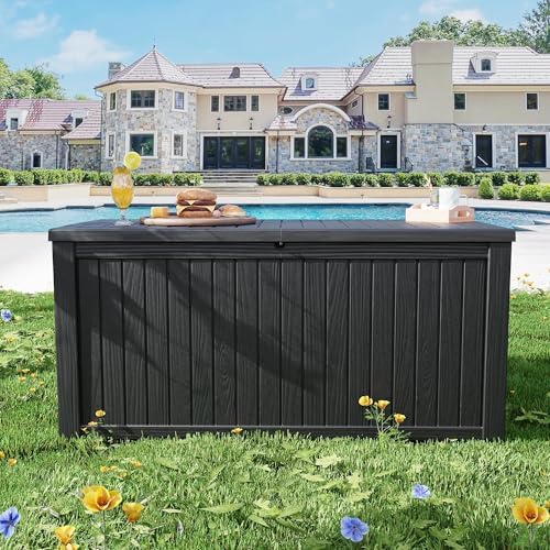 270 gallon waterproof outdoor storage box, lockable deck, view 9