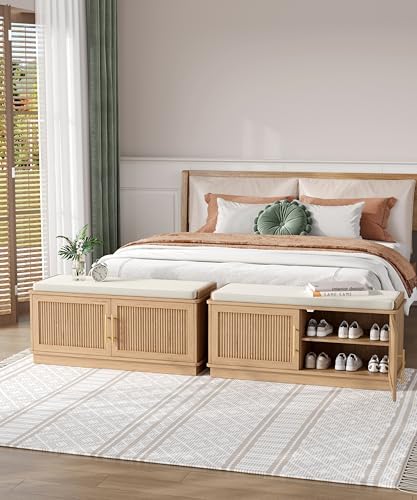 akxomel 39.4" fluted shoe storage bench 2 doors, package contents