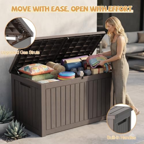 efu outdoor storage box waterproof, 360 gal gen showing dimensions